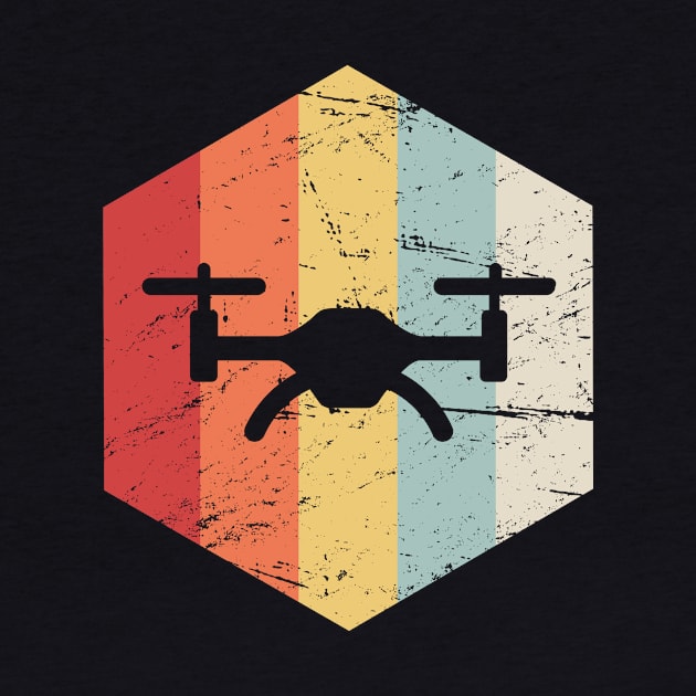 Retro Vintage Drone Quadcopter Icon by MeatMan